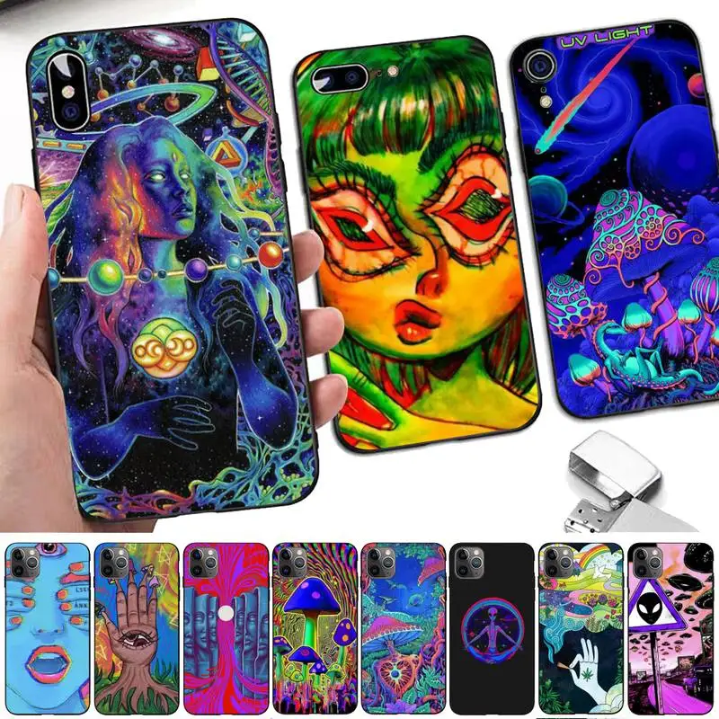 

Hippy Hippie Psychedelic Art Phone Case for iphone 13 8 7 6 6S Plus X 5S SE 2020 XR 11 12 pro XS MAX