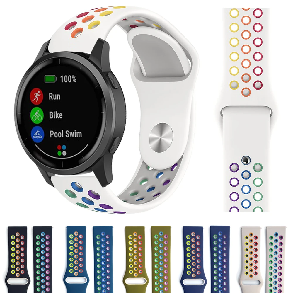 Цветной спортивный силиконовый ремешок для Garmin Vivoactive 4 Смарт часы браслет Correa
