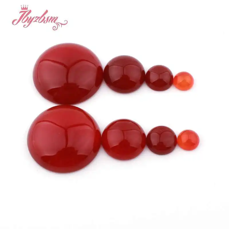 

Natural Coin Red Agates CAB Cabochon Flatback Dome Undrilled Stone Loose Beads For DIY Pandandt Earring Ring Jewelry Making 5pc