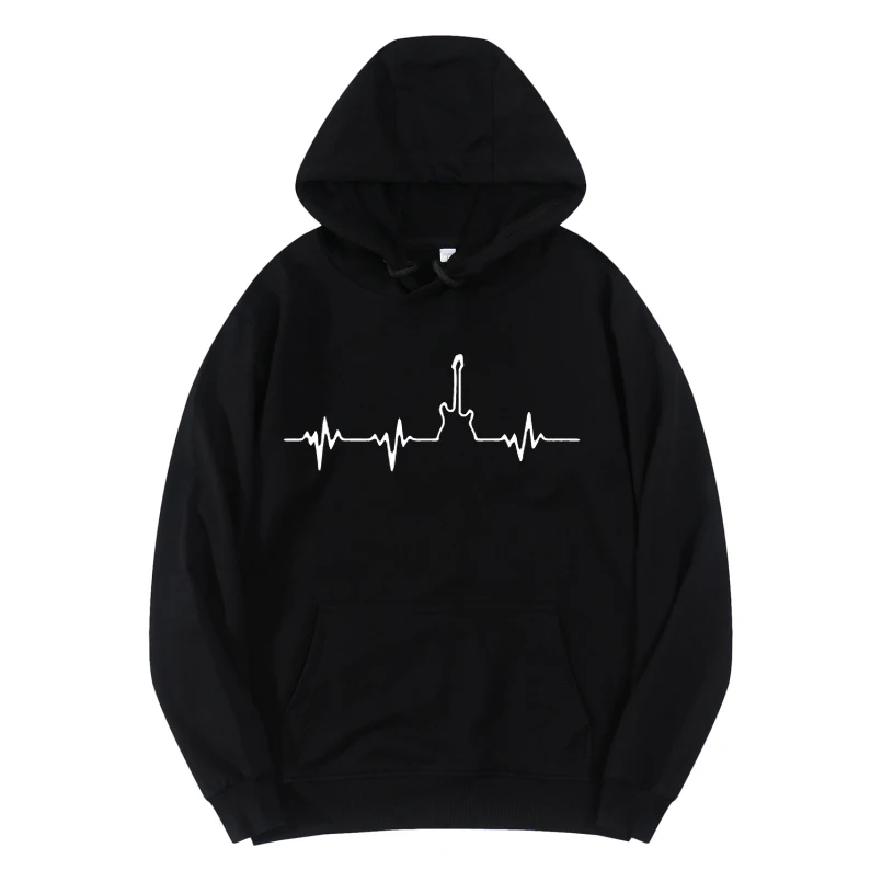 

Guitar heartbeating Sarcastic Graphic Funny men hoodies Sweatshirts Men oversize Hoodie Streetwear Men Pullover Sweatshirts