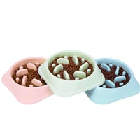 non slip diet feed dish water bowl plastic pet slow feeding device anti stag dog health travel swallowing slow food pet dog cat