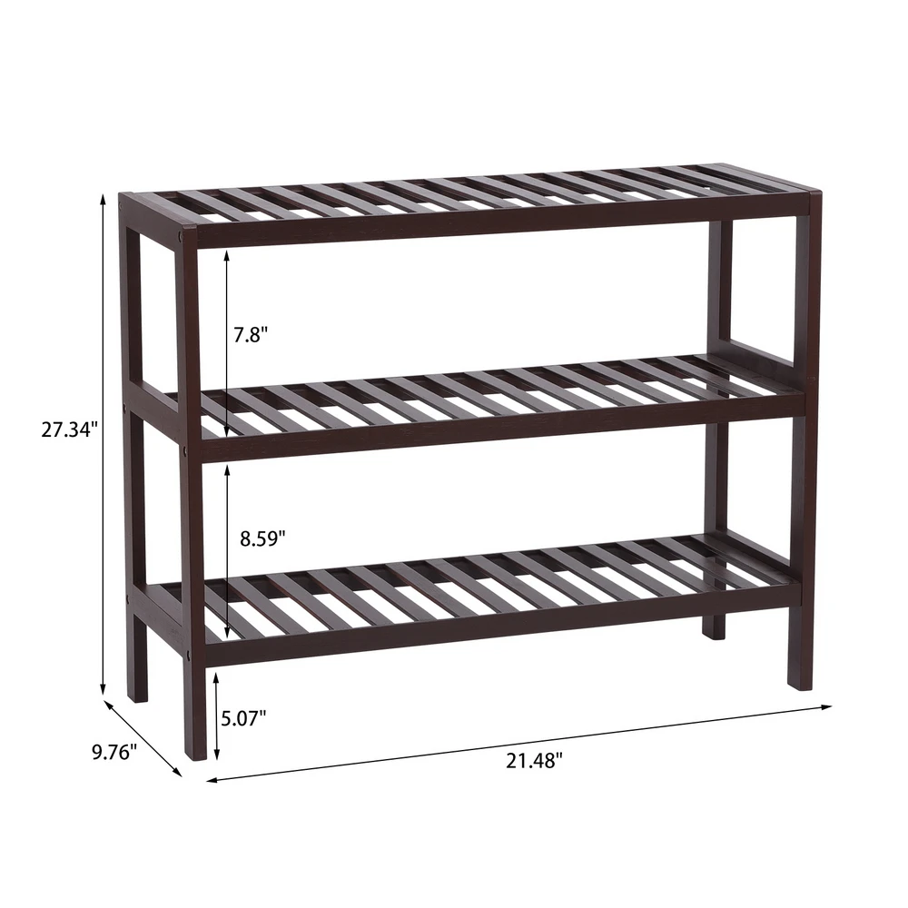 

100% Bamboo Shoe Rack Bench Shoe Storage 3-Layer Cell Shelf Suitable For Entrance Corridor Bathroom Living Room And Corridor