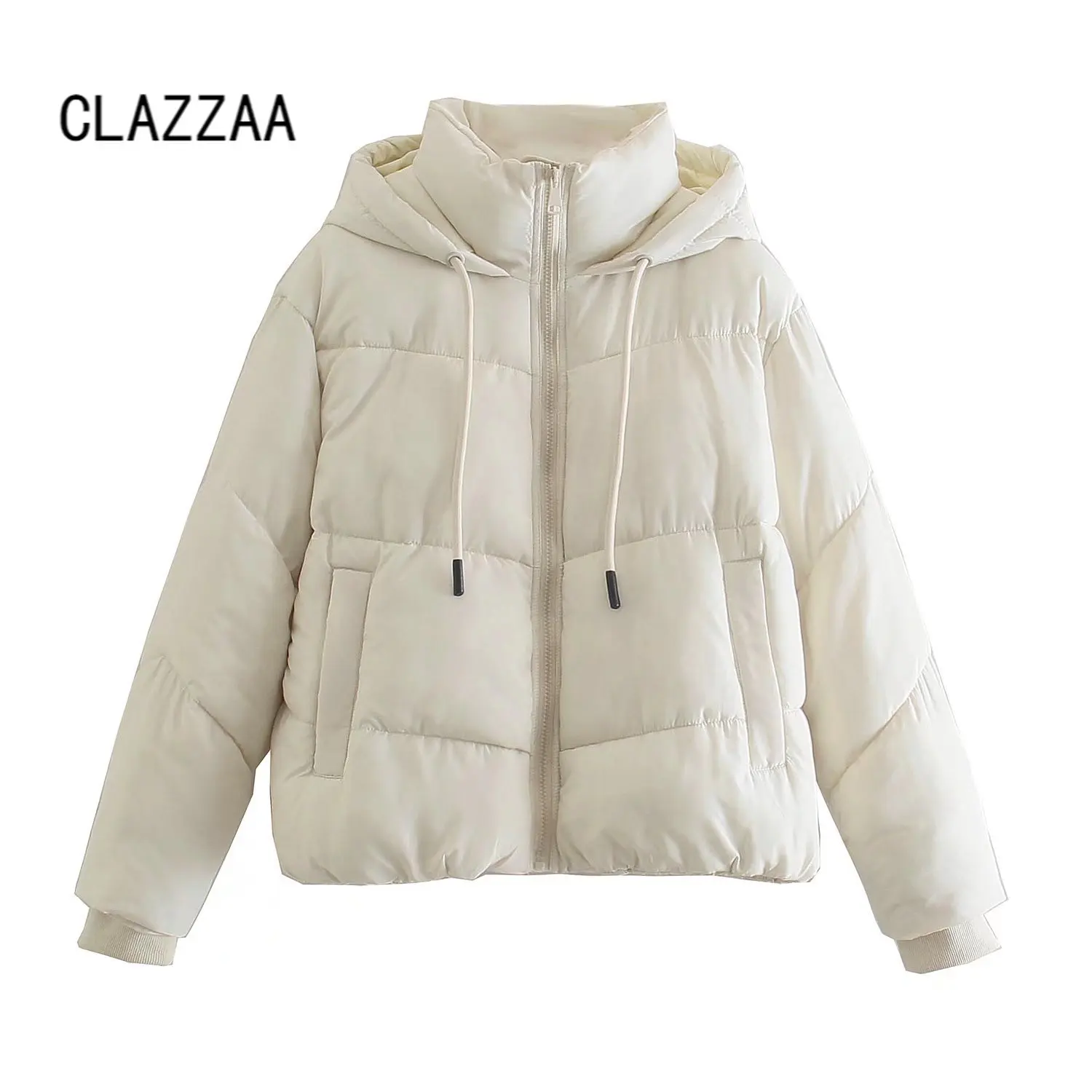 

Куртка-пуховик Clazzaa женская зимняя теплая, парка с высоким воротником и капюшоном, с длинным рукавом и хлопковой подкладкой, шикарный топ, на...