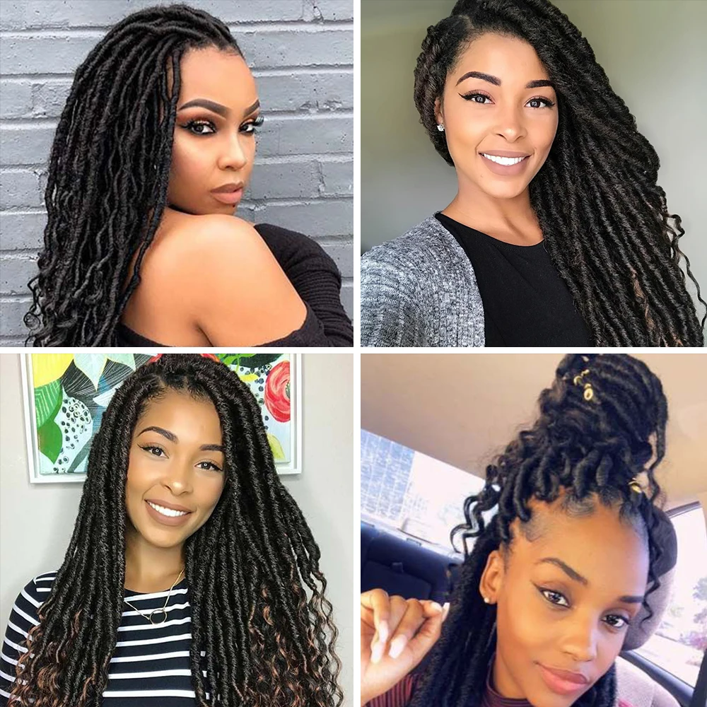 Goddess Hair Faux Locs Crochet Braids hair 18inch 20roots Soft Dreads Natural Braids Synthetic Braiding Hair Extension Deadlocks images - 6