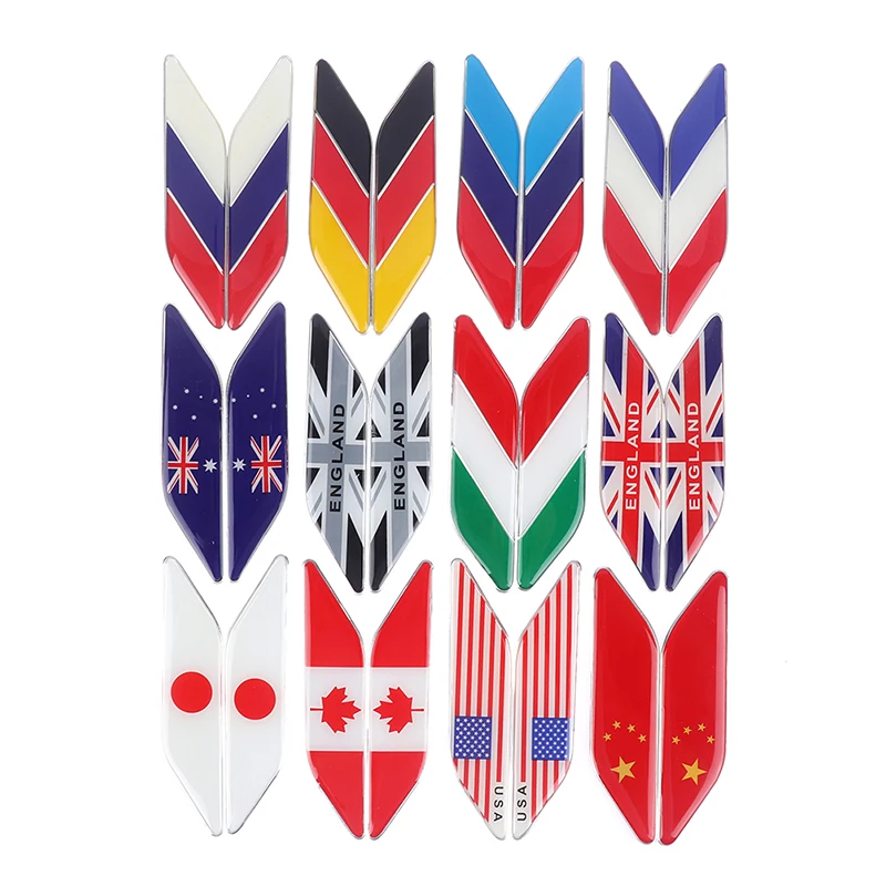 

3D Aluminum Flags Car Sticker Badge Emblem Motorcycle Decal Bumper Decoration
