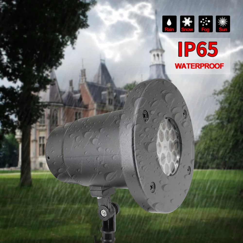 12 Patterns LED Christmas Snowflake Projector Lamp Outdoor Waterproof Spotlight Birthday Halloween Bedroom Wedding Lighting | Лампы и