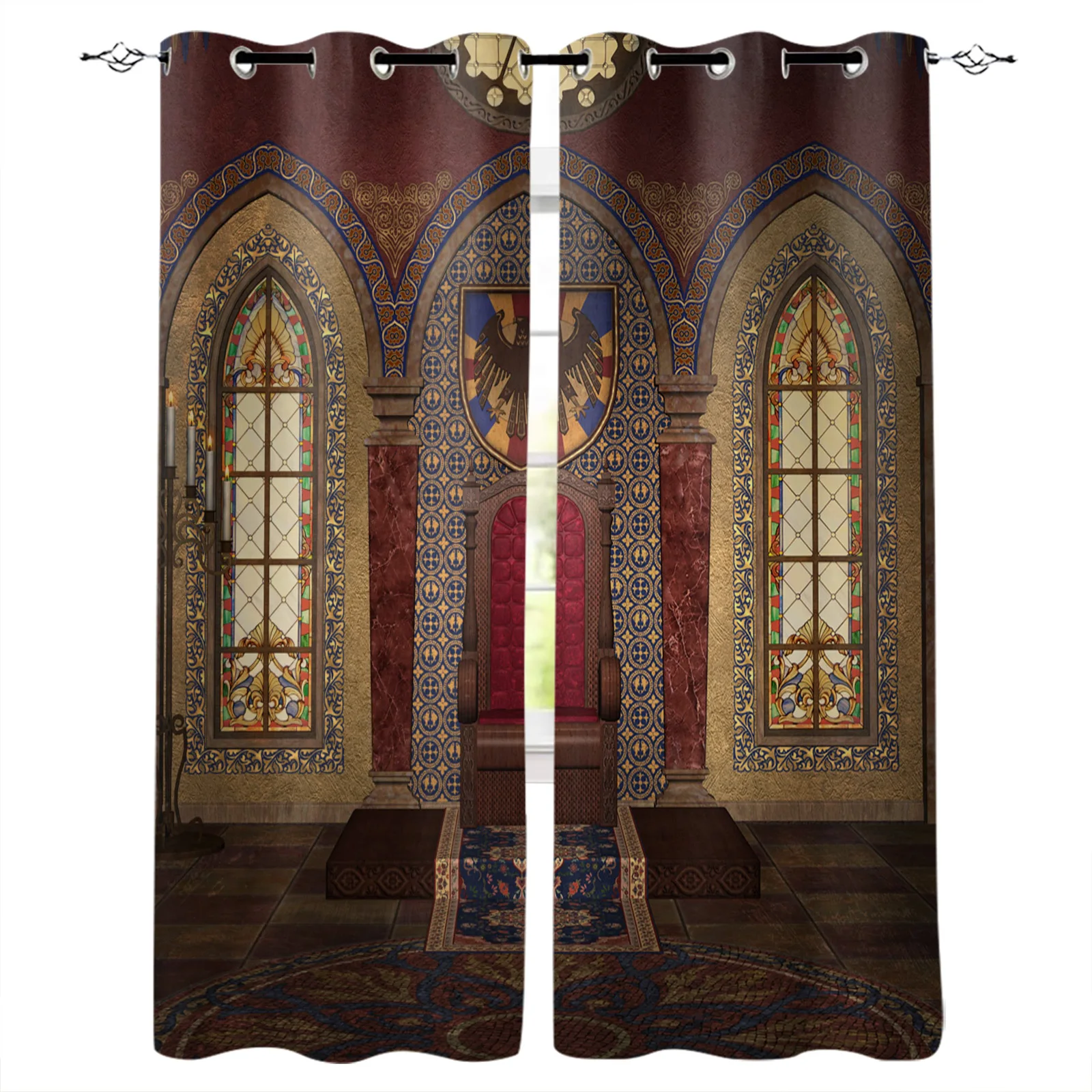 

Medieval Castle Building Blackout Curtains Bedroom Living Room Home Decoration for Children Girls Boys Gift