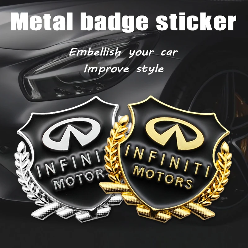 

1/2pcs 3D Metal Car Stickers Emblem Badge Tail Decal Decoration Accessories For Infiniti FX35 Q50 G37 G35 QX70 FX37 QX60 Q70 FX