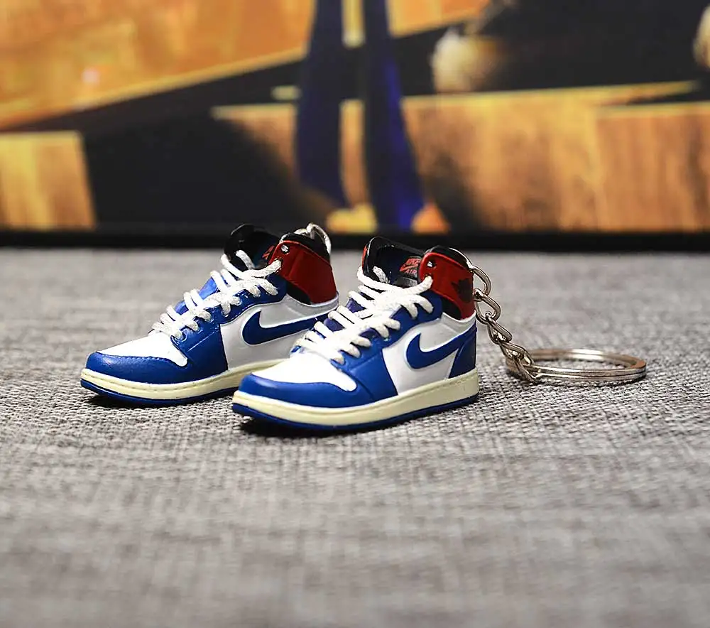 a pair w metal ring Дропшиппинг тапки обуви брелок 1 3D мини-кроссовки "OW CHICAGO" Спортивная обувь тапки брелки - Цвет: a pair w metal ring