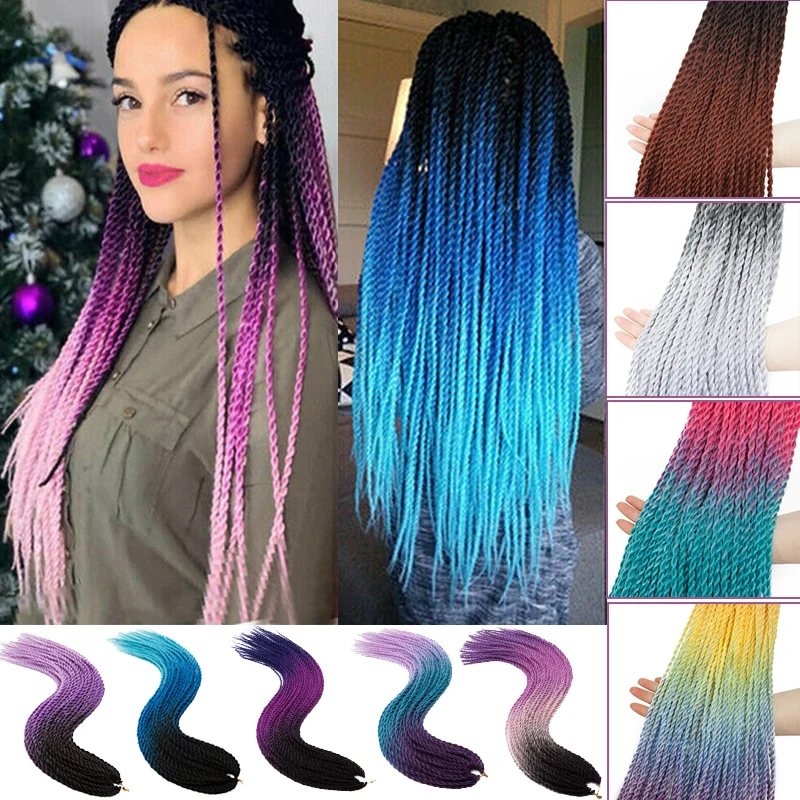 BENEHAIR Senegalese Twist Hair Crochet Braids Synthetic Braiding Extensions 30 Roots/pack Ombre For Women |