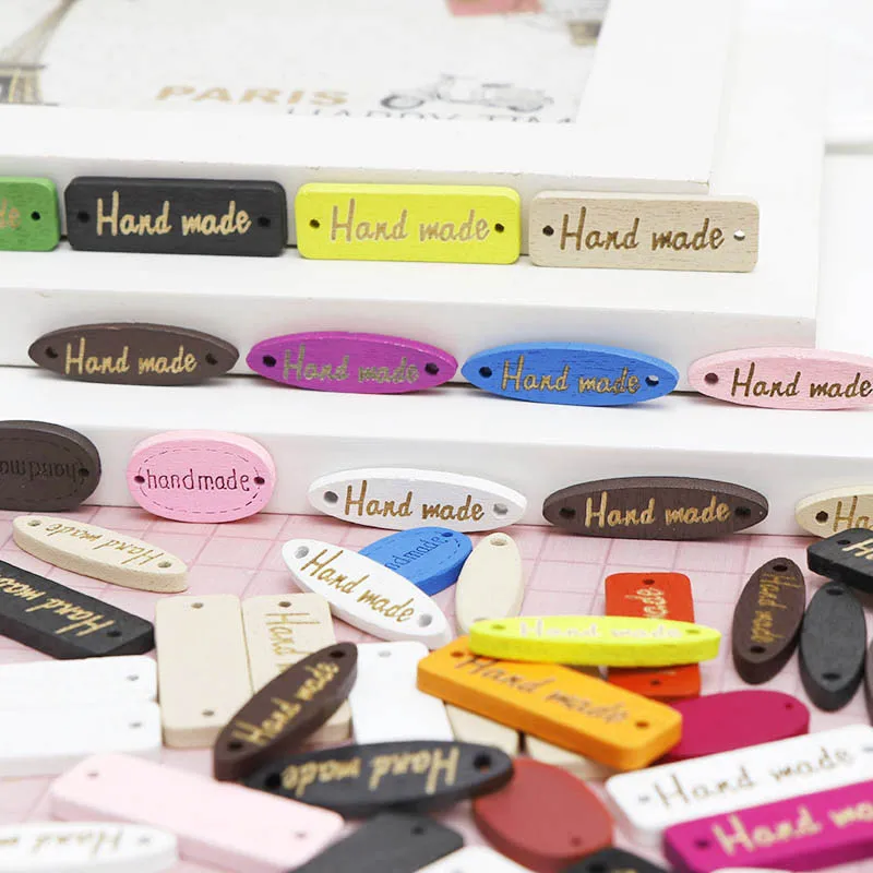 50 шт. деревянные прямоугольные круглые пуговицы ручной работы для шитья