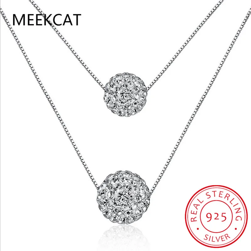 925 стерлингового серебра двойной Слои блестящими камнями циркония с украшением в