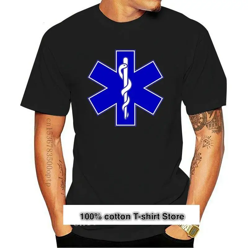 

Camiseta de algodón Pop para hombre, camisa de estrella de la vida, Symol, Ems, servicios médicos de emergencia, Emt
