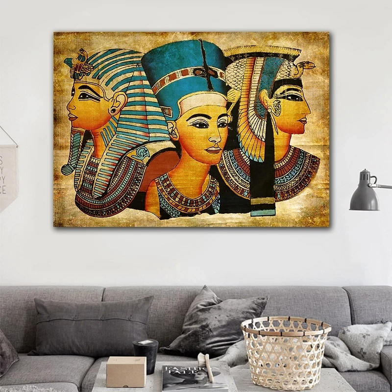 

Egyptian Pharaoh Retro Canvas Painting Mural Prints Wall Art Picture Cuadros Home Decor for Living Room Bed Room Decoration
