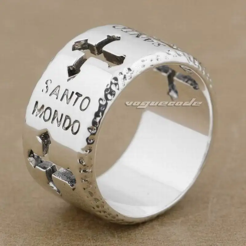 

Мужское кольцо из серебра 12,5 пробы, с крестом шириной 925 пробы мм, в стиле байкеров, рок-панков, 9K018