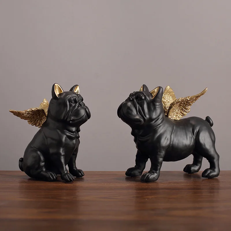 

Home Decoration Angel Dog Pair Decoration Room Bedroom Living Room Decoration Accessories Office Desk Sculpture Statue