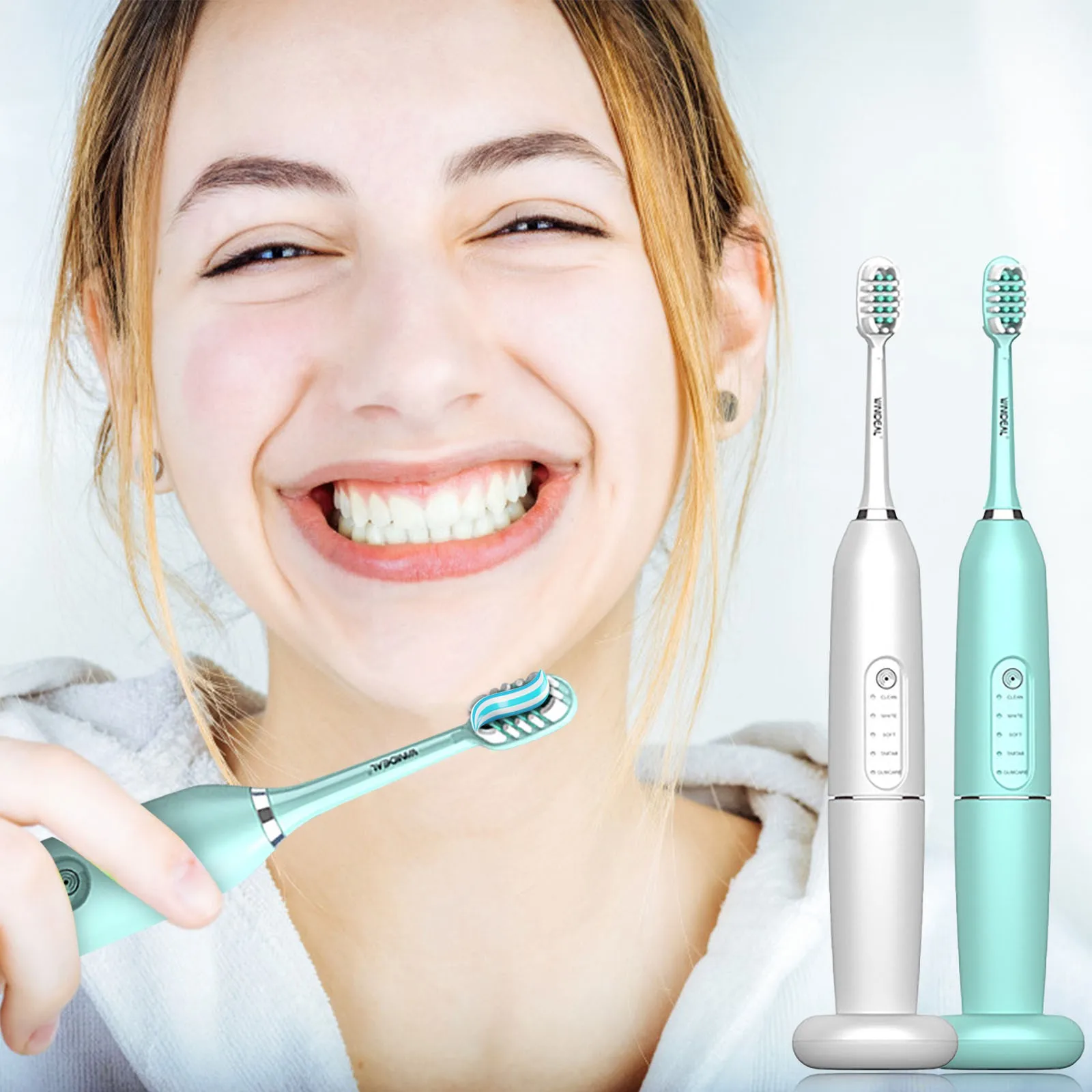 

Новинка 2021, звуковые электрические зубные щетки для взрослых и детей, умная перезаряжаемая отбеливающая зубная щетка Ipx7, водонепроницаемая...