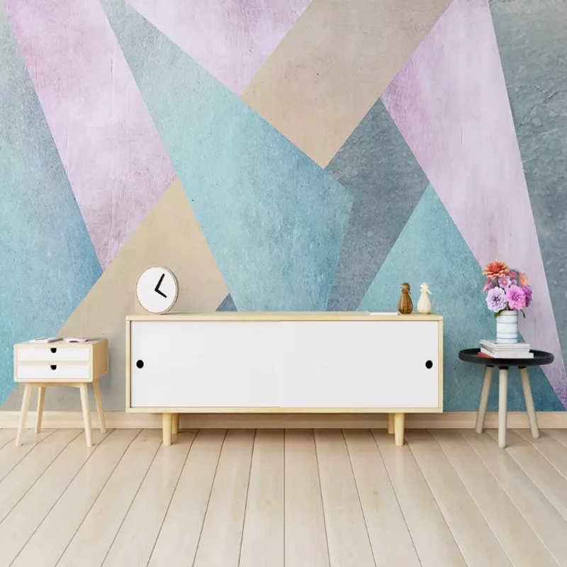 Nordic Minimalist Personality Abstract Geometric Square Tv Background Wall Paper Art Cloth Large Mural Living R | Обустройство дома