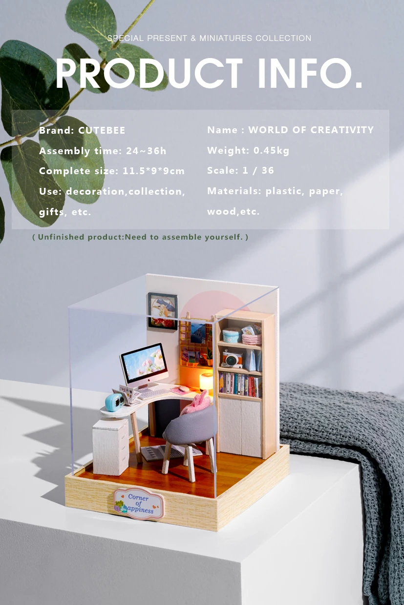 DIY миниатюрная мебель для кукольного дома деревянный Миниатюрный Кукольный дом коробка театральные игрушки для детей подарки на день рождения Каса семена мира QT27