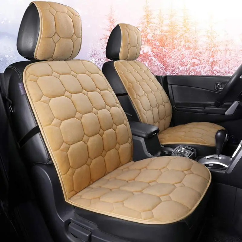 

2PCS Car Front Seat Cushion Warm Protecting Mat w/Backrest Car Seat Cover Universal Seat Cushion Pad 110 X 50cm Seat Pad Mat
