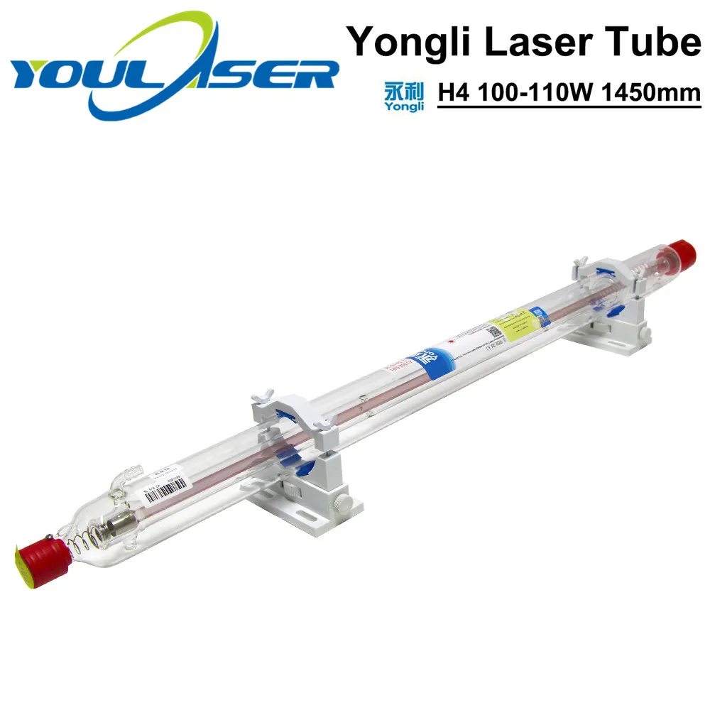 Yongli H Series H4 100 110W CO2 лазерная трубка 100W длина 1450 диаметр 60 мм деревянная коробка для