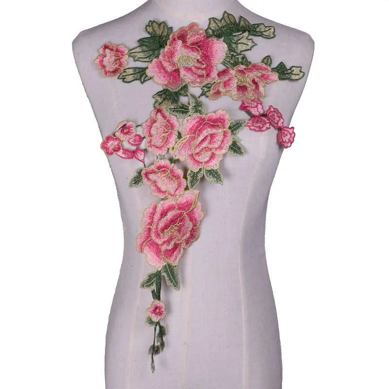 Розовое Кружевное тканевое платье блузка с аппликацией отделка для шитья сделай