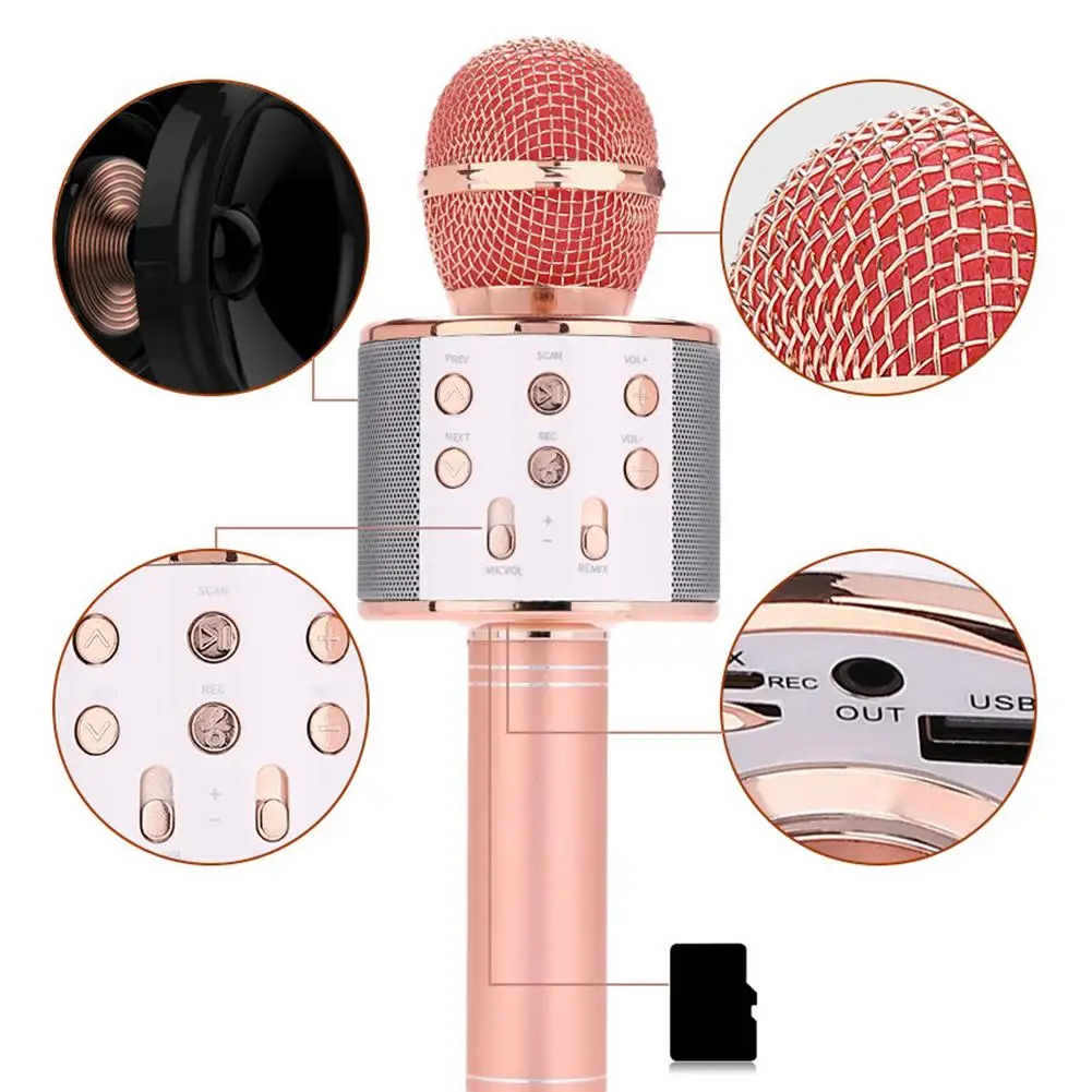 Новый ручной микрофон беспроводной Bluetooth караоке KTV Музыкальный Микрофон для