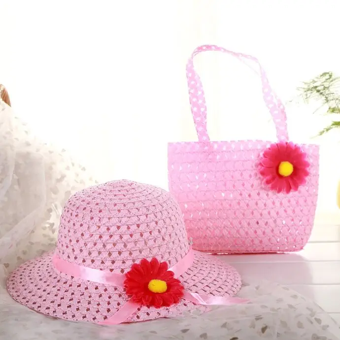 Летняя Детская Повседневная Соломенная шляпа для девочек Солнцезащитная