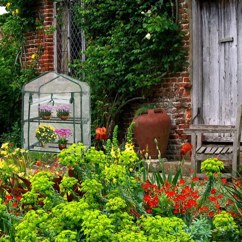 ПВХ 2 яруса дома растение Парниковый Сад покрытия растений цветы для украшения