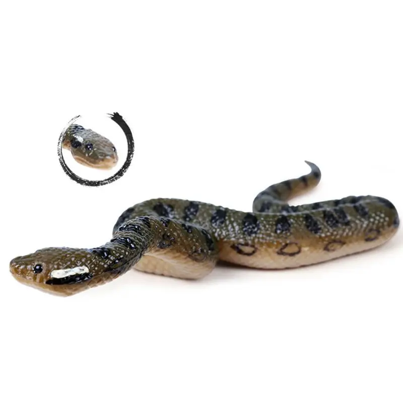 

Realistic Rubber North Us Green Anaconda Toy Fake Snake Scary Halloween Props Jokes Prank Gift
