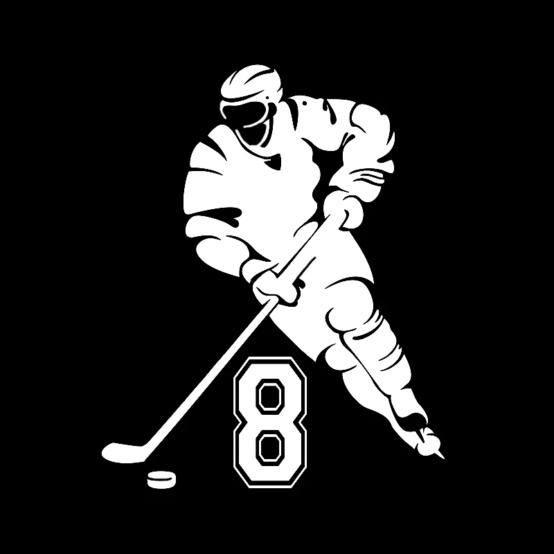 

Volkrays Fashion Car Sticker Hockey Player Silhouette Accessories Reflective Waterproof Vinyl Decal Black/Silver,15cm*12cm