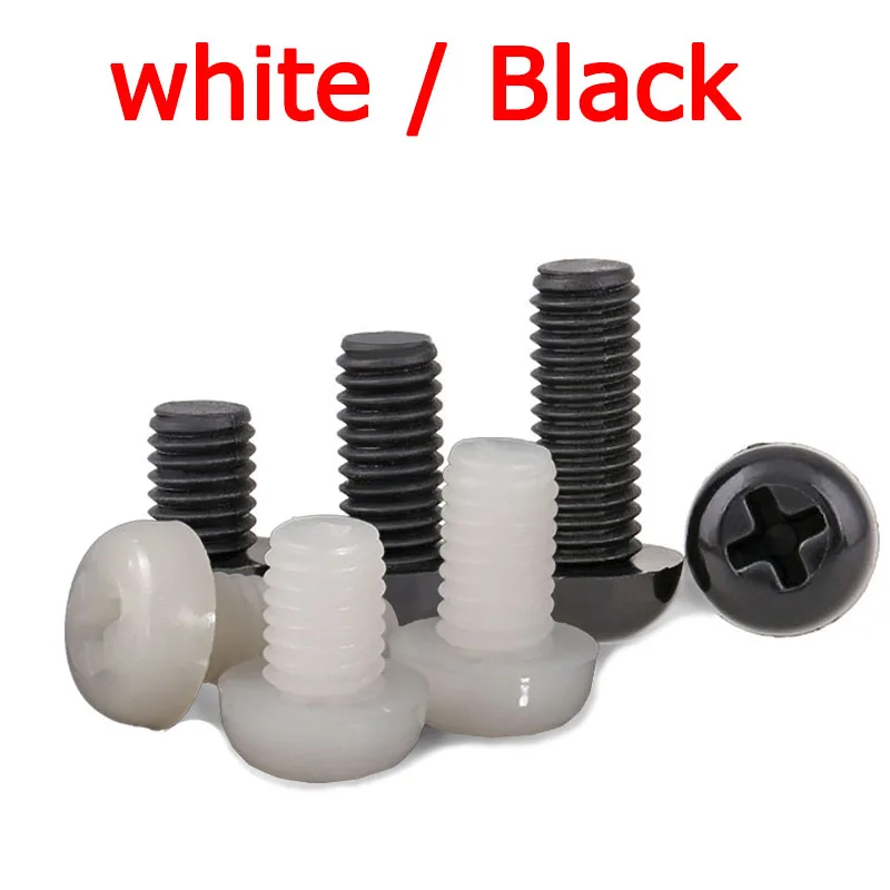 

Белая/черная нейлоновая изоляция крестообразный Винт с круглой головкой M2 M2.5 M3 M4 M5 M6 M8 Пластиковый крестообразный Винт