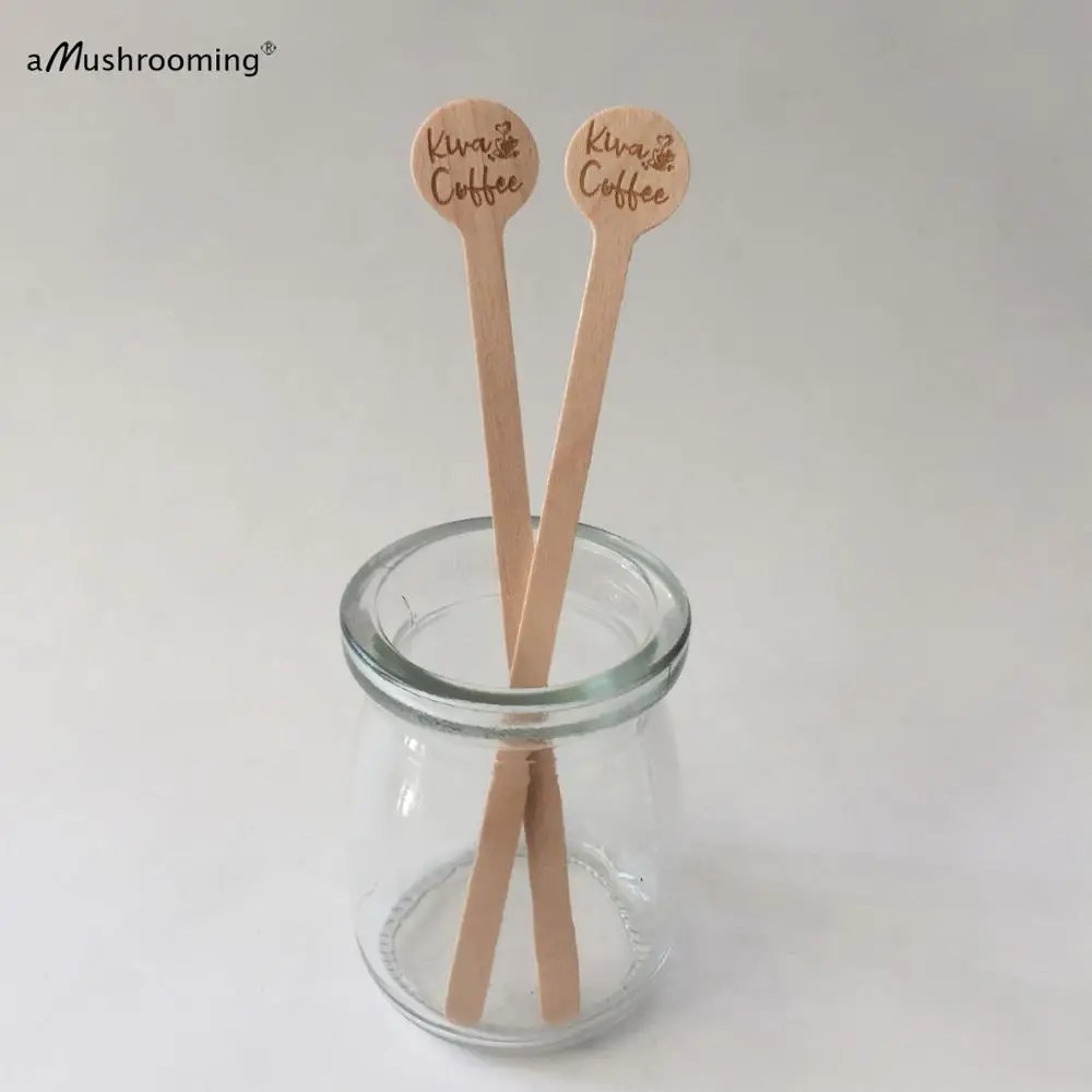 100 шт. индивидуально выгравироанные надписи круглые деревянные перемешиватели