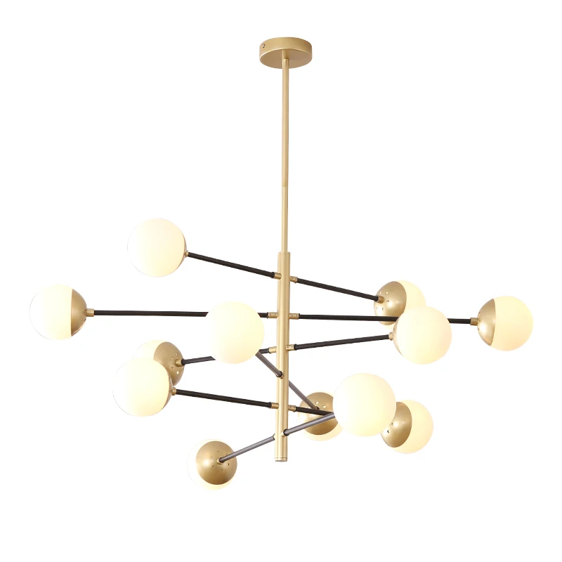 Modern Nordic E27 Lights Black LED Chandelier Lighting Edison 4/6/8Lights Chandeliers Indoor Light Fixture Not Included Bulbs | Освещение
