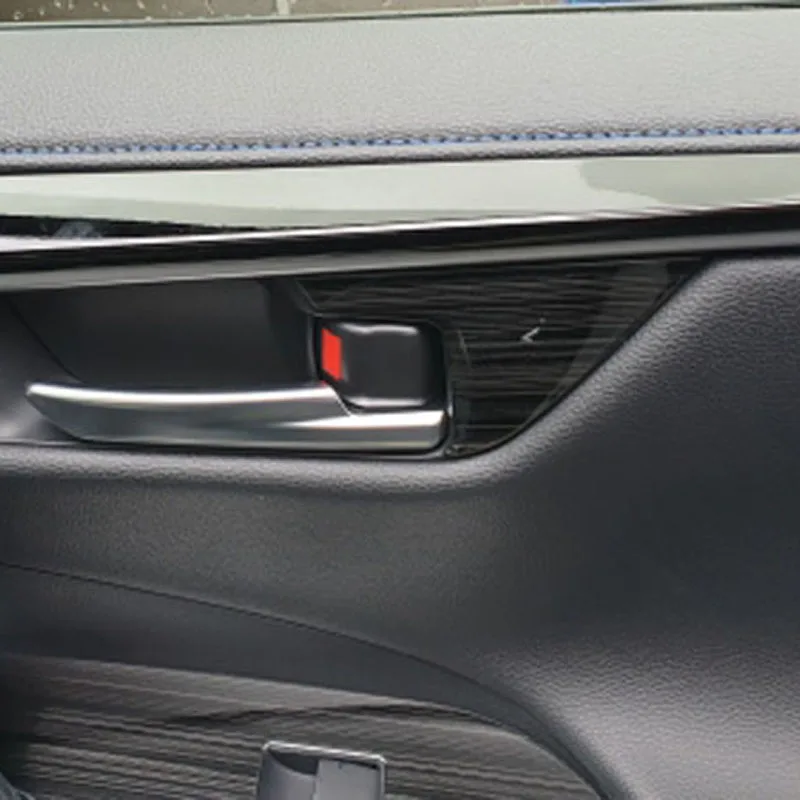 

Для Toyota RAV4 RAV 4, 2019, 2020, углеродное волокно, сталь, аксессуары для интерьера, дверная ручка, крышка, отделка, гарнир, 4 шт./компл.