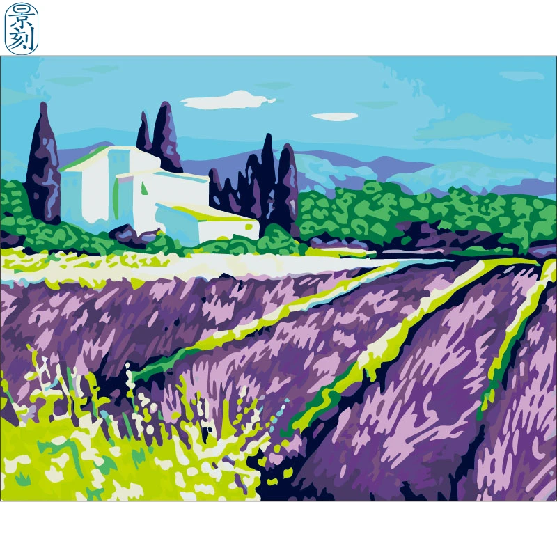 Лаванда воздушный шар. 40x50 см, живопись по номерам, сделай сам, искусство стены, украшения гостиной, пейзаж, фигура, животное, цветок, мультфильм