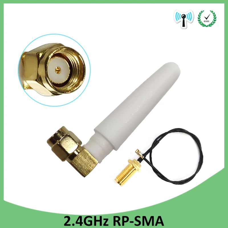 5 шт. 2 4 ГГц WiFi антенна 2dBi RP SMA разъем Wi Fi + 21 см PCI U. FL IPX to кабель для штыря|Антенны