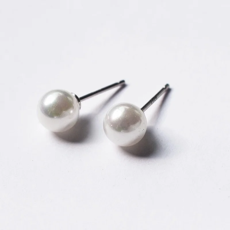 ZOBEI серебряные серьги-гвоздики с геометрическим пресноводным жемчугом модные