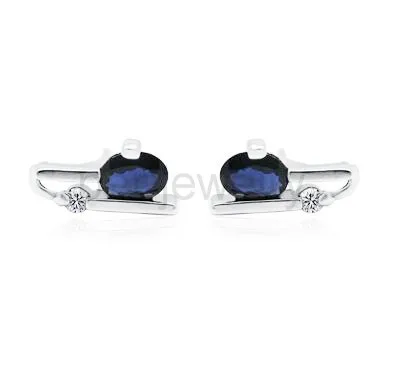 natural sapphire Натуральный настоящий синий сапфир серьги-гвоздики из стерлингового серебра 925 пробы для мужчин или женщин гвоздики 0.35ct* 2 шт драгоценный камень C972511 - Цвет камня: natural sapphire