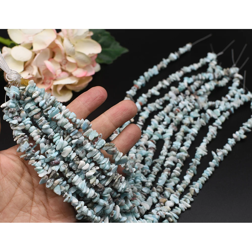 

4-6mm AAAAAA Natural Larimar Natural Irregular Quartz Crystals Loose beads 15" Strand Jewelry Making DIY free delivery