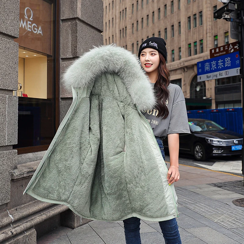 Fashionable Warm Cotton Liner Hooded Down Parkas Coat Winter Jacket Women Adjustable Waist Fur Collar Jacket Parka 2020 New