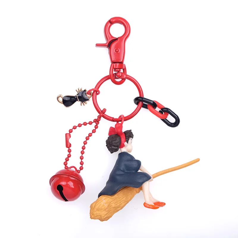 

Japanese Hayao Miyazaki Cute Anime Kiki's Delivery Service Keychains Girl Kiki Figure Model PVC Doll Keyrings for Backpack Purse