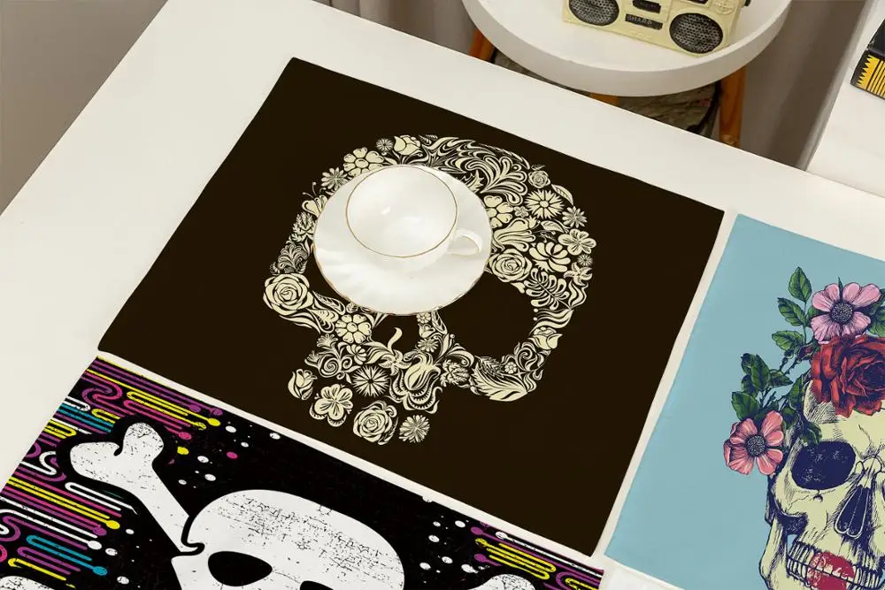 FYMX пара салфеток в виде черепа стиле хиппи рок головной убор гирлянда салфетка