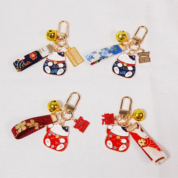Манэки-нэко \ Lucky Cat Фортуна традиционный талисман Брелоки для ключей связка Для