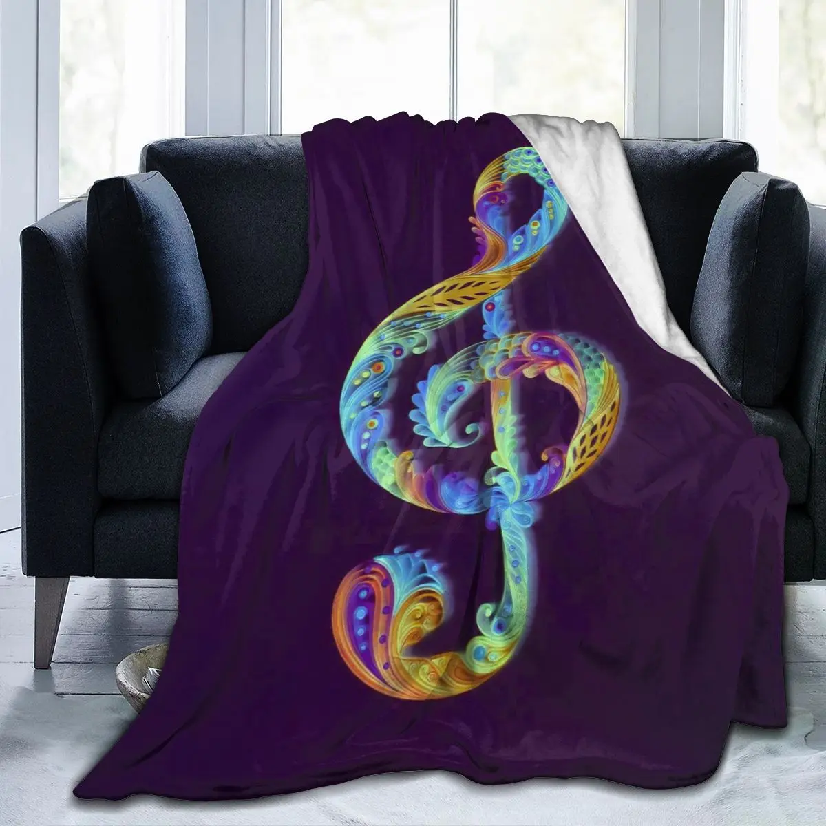 

New 3D Personality Printed Flannel Blanket Sheet Bedding Soft Blanket Bed Cover Home Textile DecorationGuitar Music