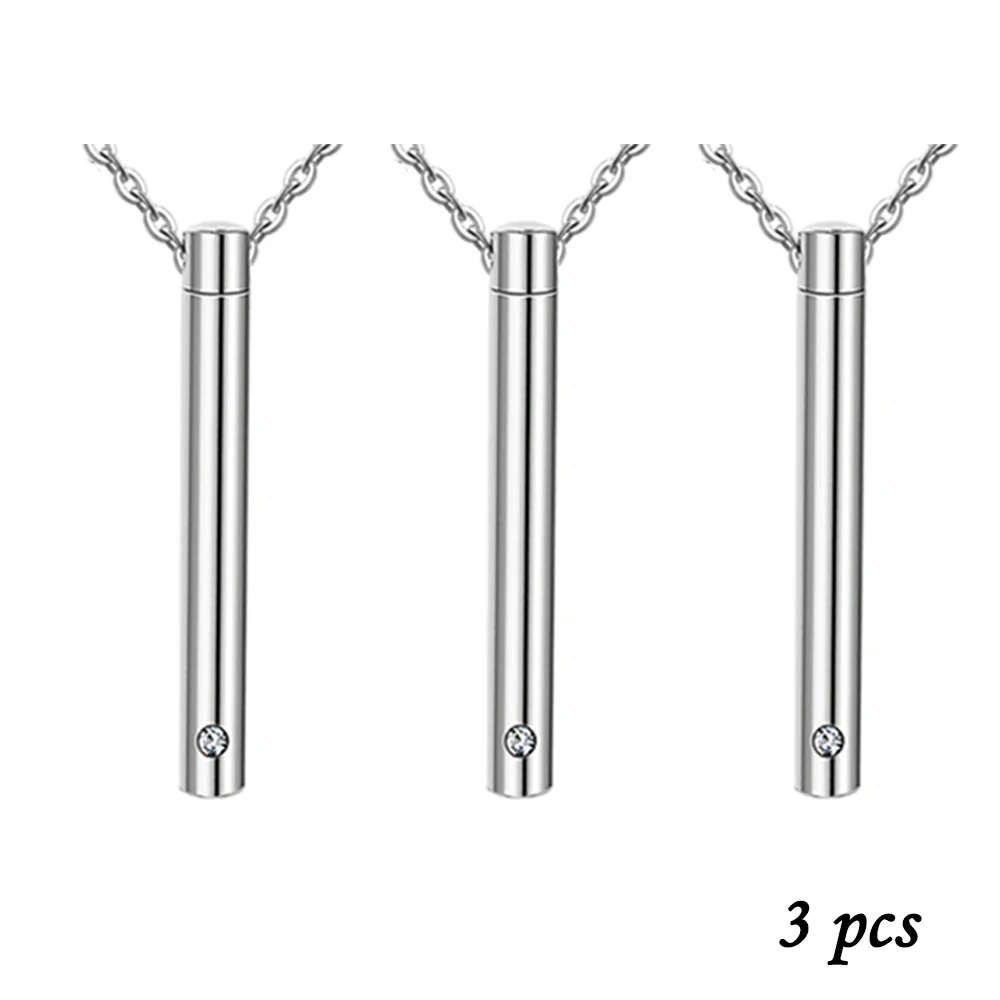 

Stainless Steel Silver Urn Pendant Necklace Fashion Simple Cylinder Pendant Cremation Jewelry for Ashes Memorial Keepsake