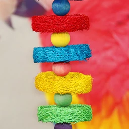 Colorful Color 1 шт. принадлежности для попугаев натуральная люфа рукоятка жевательная игрушка белка молярная струнная клетка аксессуары игрушки с бубенчиками игрушка для птиц - Цвет: Colorful Color