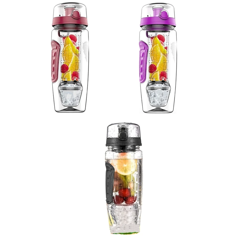 

Portable Water Bottle,Travel Sport Space Cup with Ice Ball Attachment