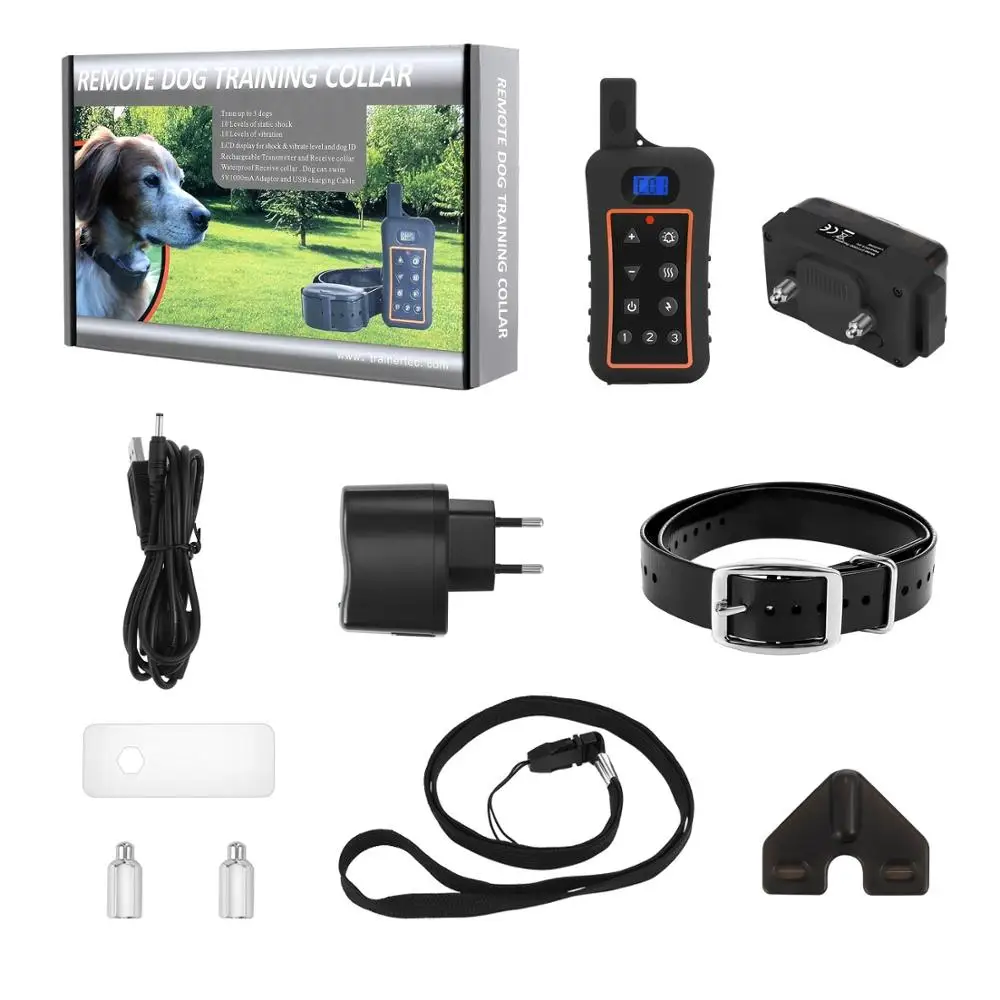 Водонепроницаемый перезаряжаемый ошейник для дрессировки собак с сигналом