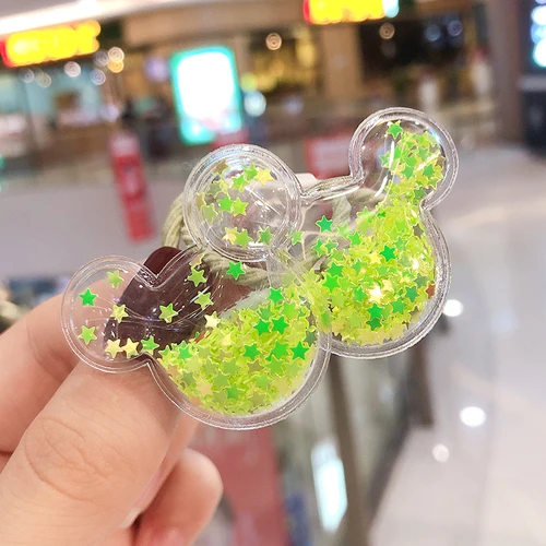 New Cute Crown Star Heart Girls Rubber Bands Princess Hair Ornament Headwear Elastic Hair Bands Headbands Hair Accessories - Цвет: mickey Fluorescence